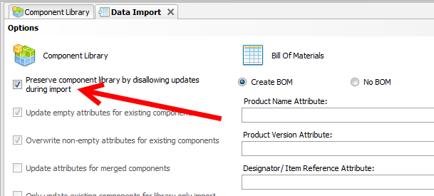 Preserving the Component Library during Import